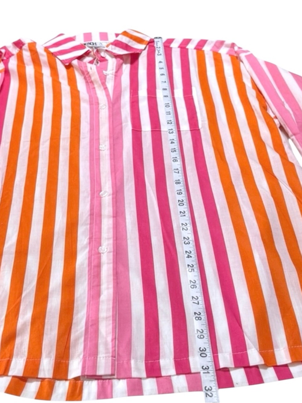 Beach Riot Alexa Sunset Stripes Oversized Cotton Button Front Shirt Cover Up - Picture 12 of 13
